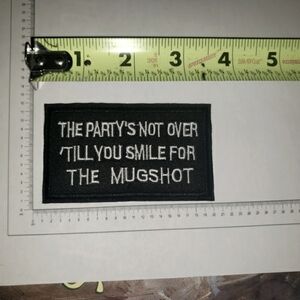 Black Party Patch with White Text